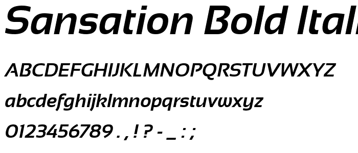 Sansation Bold Italic font